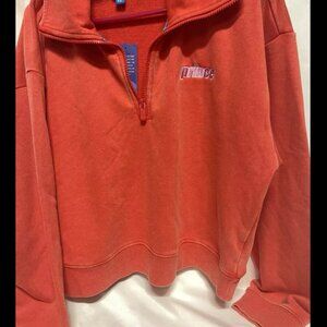 Prince Pickleball Women's French Terry 1/4 Zip Pullover Sweatshirt - Red XXL